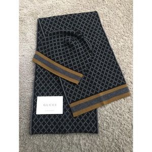 Authentic Gucci Diamante Beanie and Scarf